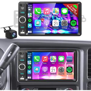 4G+64G Android 13 Car Radio for 2003 2004 2005 2006 Chevrolet Chevy Silverado Impala Tahoe GMC Sierra Yukon, 7" IPS Touch Screen Car Stereo Wireless CarPlay/Android Auto, Free Backup Camera/SWC/GPS