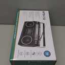 Retro Classic 80s Style Portable Boombox with Cassette Player Recorder, AM/FM/SW1/SW2 Radio, Bluetooth, USB/Micro SD Slots, Headphone Jack, 24W Dual Full-Range High Bass Speakers (Black)