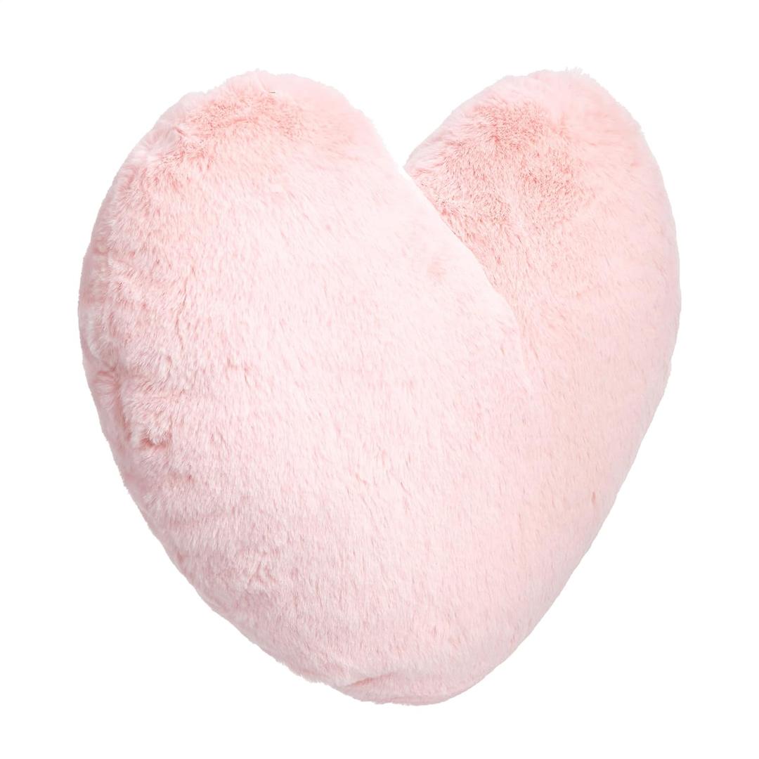 Amazon Basics Kids Pink Heart Decorative Pillow for Bedroom, Room Decor, 10.5 in x 4 in