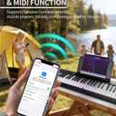 Finger Ballet 88 Key Folding Piano Keyboard, Digital Piano with Bluetooth MIDI, Full Size/Semi-Weighted/Portable, Rechargeable Travel Piano for Beginners, Adults, Students, Home Practice