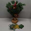 TURNMEON 18 Inch Tabletop Christmas Tree with Timer 30 Lights Battery Operated Star 12 Red Berry 4 Pinecone Realistic-Feel PE Artificial Mini Small Xmas Tree Christmas Decorations Table Home Indoor