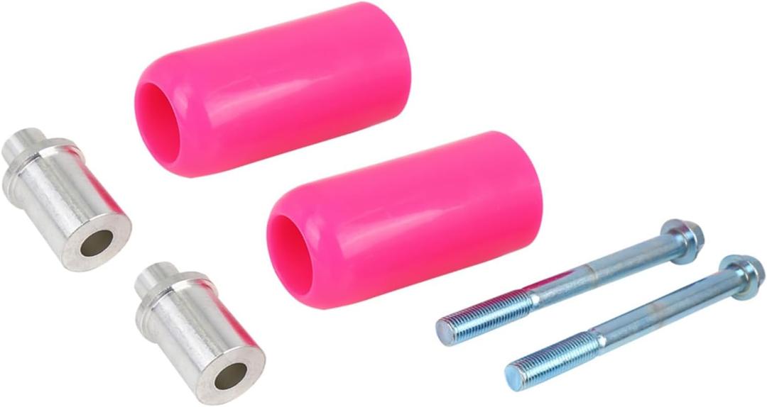 Motoforti Pair 10mm Motorcycle Frame Sliders Universal Extended Anti Crash Protector Cover Pink Long-Lasting