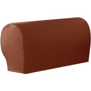 vctops Waterproof Faux Pu Leather Armrest Covers Vintage Stretch Arm Covers for Chairs Couch Sofa Armchair Slipcovers for Recliner Sofa 2pcs, Orange