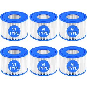 Hot Tub Filter Cartridge Size VI Compatible with Lay-Z-Spa, Coleman SaluSpa 90352E 58323, 6 Pack