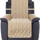 Ameritex Waterproof Nonslip Recliner Cover Stay in Place, Dog Chair Cover Furniture Protector, Ideal Recliner Slipcovers for Pets and Kids (Beige, 30'')
