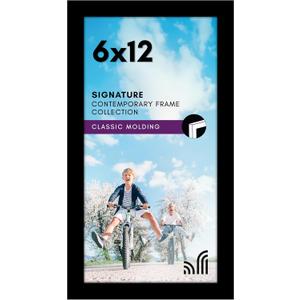 Americanflat 6x12 Picture Frame with Shatter-Resistant Glass - Signature Collection - Gallery-Style Frames Made of Engineered Wood - Photo Frame for Tabletop and Wall Display - Black