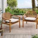 Outdoor Club Chair Set with Cushions Set of 2, 29.5"H x 28.5"W x 30.75"D