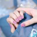 8 x Gloss Nail Strips|Uv Free|22 Pcs,Gel Nail Stickers|Long Lasting Two Weeks and Easy to Apply&Remove|Powder Blue Spot