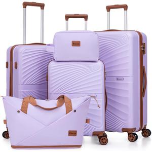 Luggage Sets 5 Piece, Suitcases with Wheels, ABS Hard Case Luggage with TSA Lock Spinner Wheels, Carry On Luggage Set (20/24/28 inch)