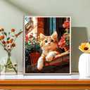 igoodom Cat Paint by Numbers Kit for Adults Cat Adult Paint-by-Number on Canvas, DIY Acrylic Painting Set for Home Decor, 16x20in