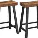 VASAGLE Bar Stools, Set of 2 Bar Chairs, Kitchen Breakfast Bar Stools with Footrest, 23.6 Inches High, Industrial in Living Room, Party Room, Rustic Brown and Black ULBC074B01