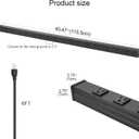 CCCEI Long Heavy Duty Metal Power Strip, 16 Outlet Large Industrial Multi Wide Strip for Garage Workshop, Extension Cord with Multiple Outlets, 15A, 125V, 1875W. 6 FT, Black.
