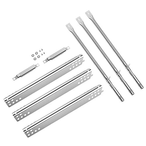 Grill Replacement Parts for Charbroil Advantage 3 Burner 463343015 463335115 463642116 Grill Gas, Stainless Steel Pipe Burners, Heat Plate Shields and Crossover Tubes for 463642116, 4 Burner 463344015