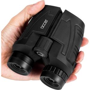 Occer 12x25 Compact Binoculars for Adults and Kids, Large Eyepiece Waterproof Binocular with Low Light Vision, High Powered Easy Focus Binoculars for Bird Watching, Outdoor Hunting, Travel, Sightseeing
