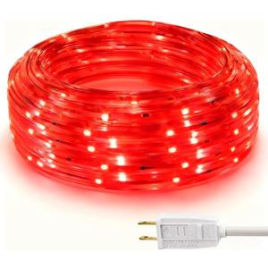 Red Rope Lights, 16.4ft Waterproof Strip Light, Indoor Outdoor Decorative Lighting for Home Christmas Holiday Garden Patio Party