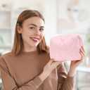 2 x Makeup Bag, Wide-open Cosmetic Bag, Toiletry Bag for Women, Travel Essentials Organizer, Compact Lightweight for Daily Use (Pink)