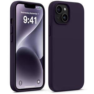 AOTESIER Compatible with iPhone 14 Case, Full Body Food-Grade Silicone Wear-Resistant, Anti-Drop Protection with Soft Anti-Scratch Microfiber Lining Phone Case for iPhone 14, 6.1 inch, Elderberry