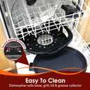 Elite Gourmet EMG-980BX Large Indoor Electric Round Nonstick Grill Cool Touch Fast Heat Up Ideal Low-Fat Meals Dishwasher Safe Includes Glass Lid, 14", Black
