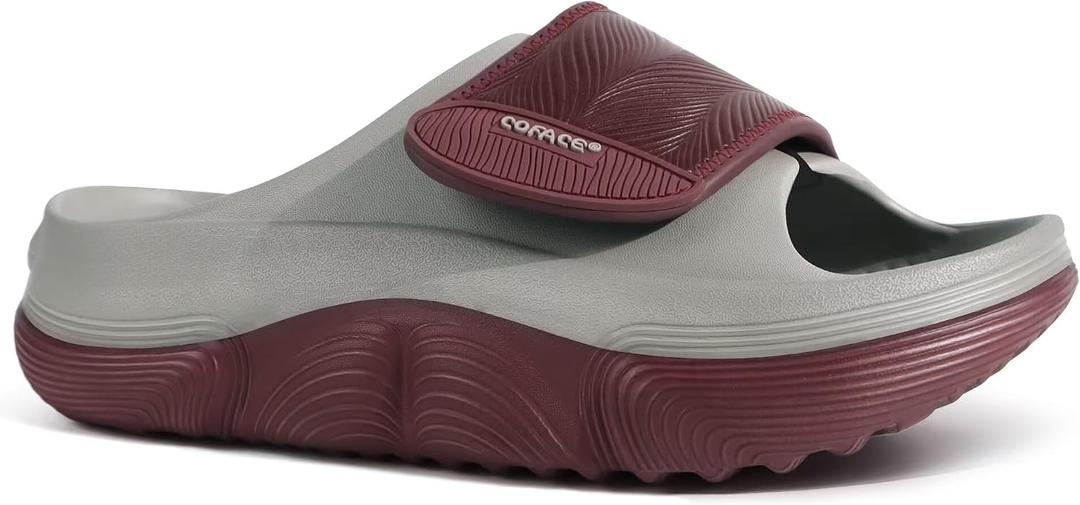 COFACE Womens Recovery Sandals With Arch Support Orthopedic Slides Size 8.5 (Gray)