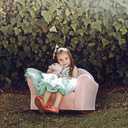 Gingham Rocking Chair for Kids Soft Microsuede Upholstery, Sturdy Wooden Frame, Ergonomic Padded Seat, Smooth Rocking Motion, Easy to Clean, Ages 25, Perfect for Bedrooms & Playrooms.