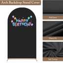Toolterritary Set of 3 Metal Arch Backdrop Stand with Cover Set, (7.2FT, 6.6FT, 6FT Wedding Arch and Cover Set), Backdrop Arch for Party, Baby Shower, Birthday, and Graduation Ceremony