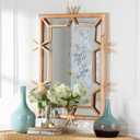 Bali & pari Jasani Geometric Natural Rattan Frame Wall Mirror 1.2"L x 26"W