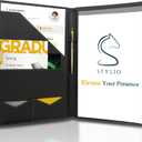 STYLIO Padfolio Portfolio Organizer Binder | Interview Resume Folder, Legal Document, Business Card Holder |w/Letter-Sized Notepad | Handsome Piano Noir Faux Leather Folio Matte Finish, Accent Stitch (Padfolio (12.5" x 9.6" x 0.9"), Black)