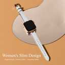 STIROLL Elegant Thin Leather Band Compatible with Apple Watch Bands Women