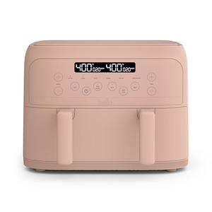 Bella 4 Qt TriZone Air Fryer, EverGood Ceramic Nonstick Coating, Dual Basket Design w Removable Divider, Digital Touchscreen Control w 6 Preset Cooking Options, 1200 Watt, 3lb Capacity, Blossom
