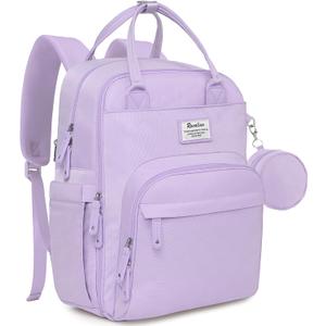 RUVALINO Diaper Bag Backpack, Multifunction Travel Pack Maternity Baby Changing Bags, Large Capacity, Waterproof, Taro Purple, 11.8x7.8x16.5 Inch