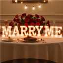Marry Me Light Up Letters LED Marry Me Sign for Proposal Decorations Battery Operated Warm White Letter Sign for Proposal