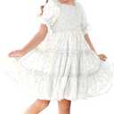 Girls Dresses Kids Stars Midi Dress Mid Night Toddler Short Sleeve Casual Fashion Clothes Flowy Outfits (11-12 Years)