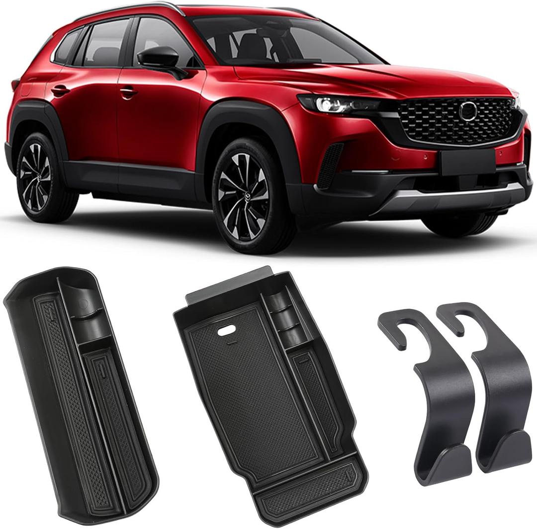 4PCS for Mazda CX50 and CX-50 hybrid Center Console Organizer Tray, Armrest Storage Box for Mazda CX50 CX 50 2025 2024 2023 Prime Insert Secondary Box, Must Have Interior Trim Accessories