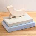 Cinnvoice Set of 2 Aesthetic Decorative Books Boxes, Faux Books Stacked for Decoration for Coffee Tables Modern Home Bookshelves Decor, Fake Fashion Photo Storage Boxes (Baby Blue Beige)