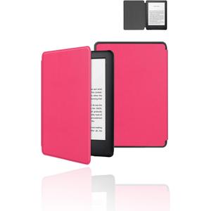 Case for Kindle Paperwhite 12 Gen, 7 Inch, Hard PC & Premium PU, Slim, Rose Red