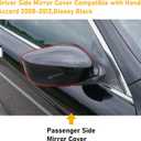 Compatible with Honda Accord Mirror Cover Replacement 2008-2012,8th Gen Accord Sedan Mirror Cap for Right Passenger Side,Clip on,W/O Turn Signal Gap Replace for 76201TVAA31,Glossy Black,1 PCS