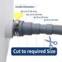 5 FT Washing Machine Drain Hose, Flexible Dishwasher Drain Hose Extension Kit, Universal Washer Drain Hose, Corrugated Washer Hose with 1 Adapter, 2 Hose Clamps, 1 U-Bend Hose Holder, Gray