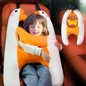H-Shape Kid Car Sleeping Head Support (Goose), Car Travel Pillow with Headrest for Kids and Adults for Head, Neck, Arm Supports (Black)