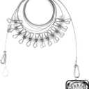 Retractable Portable Clothesline for Travel - Holds 30 lbs Without Sagging3-12Ft Adjustablewith 12 Clothes ClipsOutdoor Camping Essentials (Silvery)