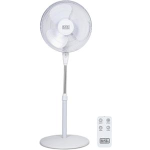 BLACK+DECKER 16 Inches Stand Fan with Pedestal Base, Height Adjustable Pedestal Fan with Remote and Touch Control Panel, Free Standing Fan with 90-Degree Oscillating and 3-Speed Settings, White