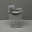 TBMax Rice Storage container 4 Lbs, Small Rice Dispenser with Measuring Cup, Cereal Containers Flour Bin, Kitchen Food Storage Container and Pantry Organizers, Pet Dog Cat Food Dispenser (Grey)