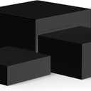 3pcs Buffet Risers, Acrylic Risers Display Stands, Catering Supplies Buffet Display, Food Risers for Buffet Table, Dessert Table Display Set, Perfect for Buffet, Wedding, Birthday Party (Black)