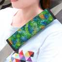Colorful Snake Skin Steering Wheel Cover Elastic Non-Slip Car Steering Wheel Covers with Seat Belt Shoulder Pad for Women Men
