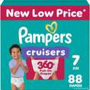 Pampers Diapers - Cruisers 360 - Size 7, 88 Count, Babyproof up to 100% Leakproof Pull-On Diaper