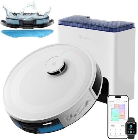 Lefant LiDAR Robot Vacuum and Mop, 75-Day Self-Emptying, 6000Pa Strong Suction, Customized Cleaning, Multi-Floor Mapping, 130 Min Runtime, 2.4G/5G WiFi/Alexa/APP/iWatch, M2L Plus