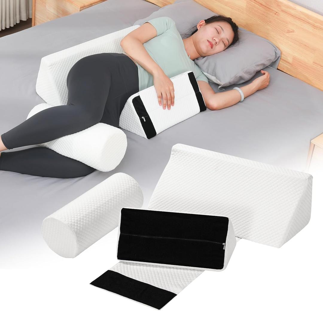 Fanwer Wedge Pillow for Side Sleeping (3 IN1), Adjustable Bed Wedge Pillows for Back Pain Relief, Bed Sores, Sleep Apnea, Post Surgery, Positioning Body Pillow for Seniors, Adults, and Elderly