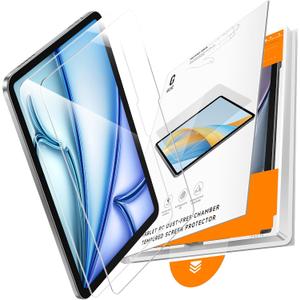 iGluz 2 Pack Screen Protector for iPad Air 13"(7th/6th Gen.) M3/M2 2025/2024 9H+ Tempered Glass Screen Protector with Easy-Install Box[12FT Military Grade Shatterproof] HD Clarity,Scratch Resistant