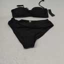 Women's Strapless Bandeau Bikini Set - Twist Front Two Piece Swimsuit with Side Tie Bathing Suit Bottom, Size M