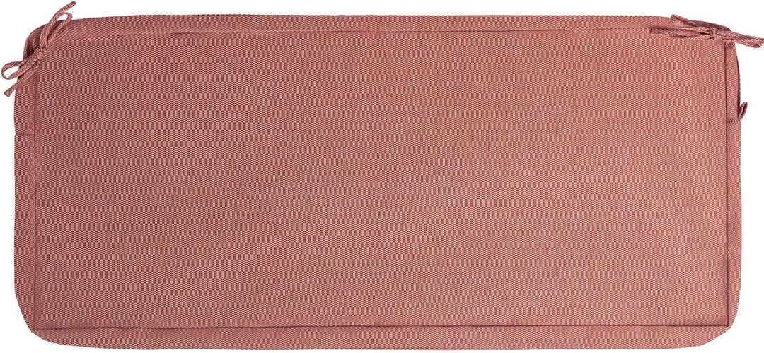 Patio Bench Cushion Covers for Outdoor Furniture with Ties,Water Resistant Loveseat/Settee Cushion Slipcover 54x18x3 Inch for Swing Porch Garden(Replacement Cover Only)-Light Coral Red
