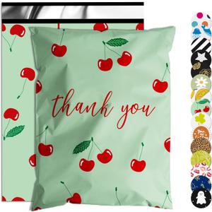 Thank You Poly Mailer 10x13 Inch 100 Pcs, Waterproof and Tear-Resistant Shipping Bags for Clothing, Strong Mailing Bags with Self-Seal, Cute Packaging Bags for Small Business - Cherry
